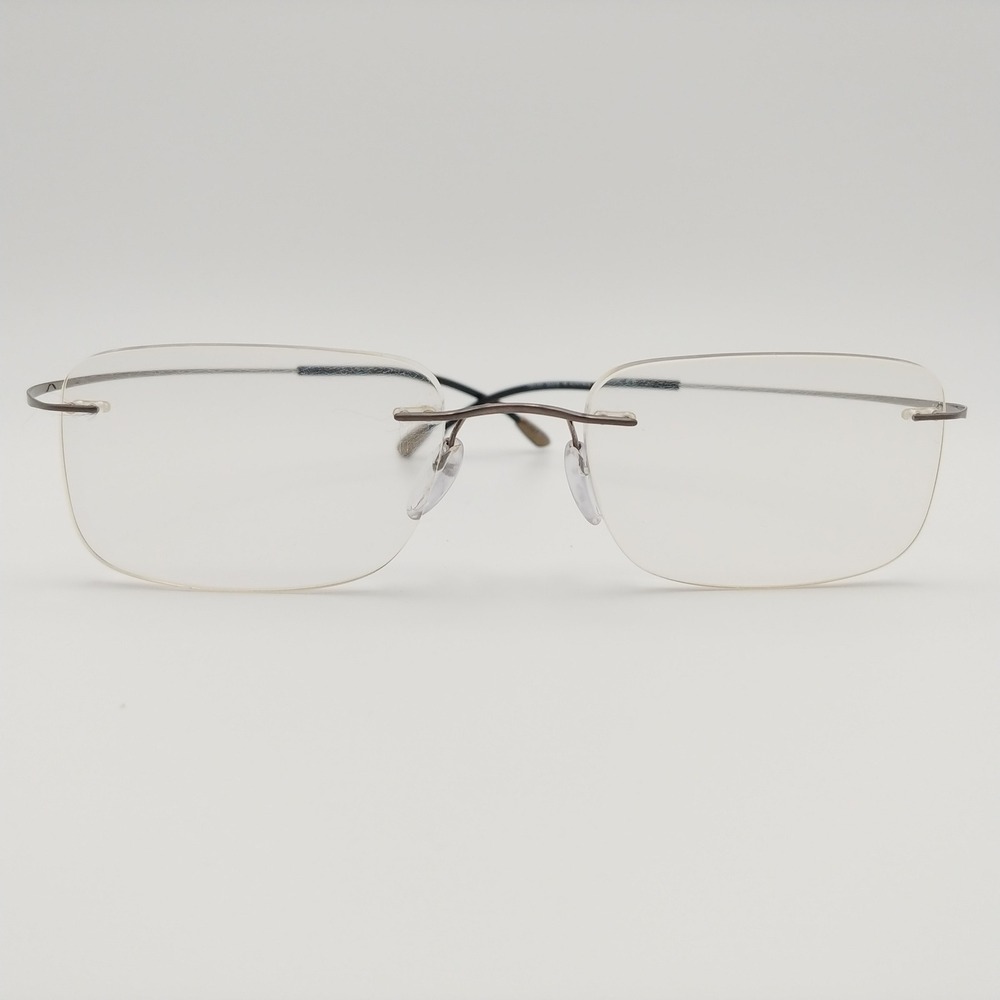Silhouette Eyeglasses Unisex Gray Rimless Titanium Rectangle Frames
